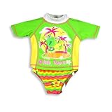Sand N Sun - Infant Girls 2 Piece Swimset, Short Sleeve UVA Sunguard Top And Bottoms, Lime