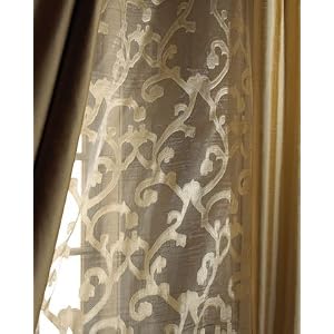 Dian Austin Couture Home Each 52"W x 96"L Venetian Scroll Sheer