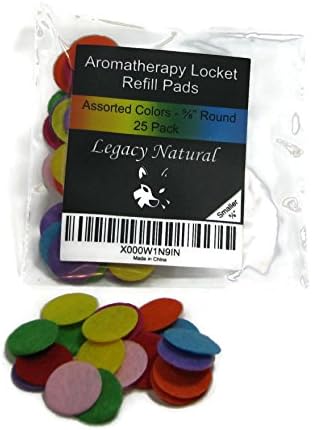 (25 Pack) Aromatherapy Diffuser Locket Necklace Refill Pads - Small - Assorted Colors