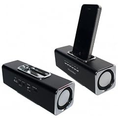 MusicMan TXX3551 Soundstation/Stereo Lautsprecher mit integriertem Akku (MP3 Player, Micro-SD Kartenslot, USB Steckplatz, iPhone/iPod Dock) schwarz