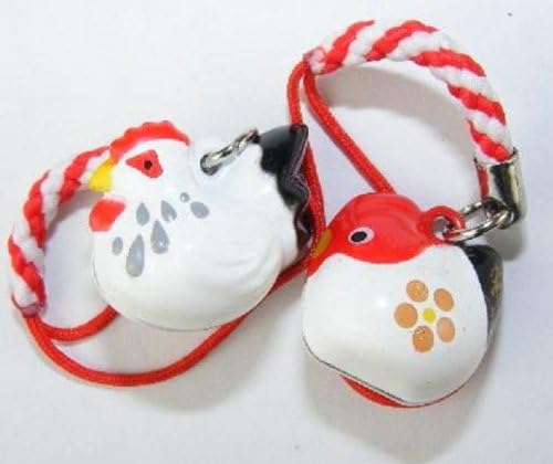 Chicken Bell Strap, Charm, Keychain, a Set of 2 Pieces