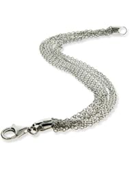 Sterling Silver Layered Italian Multi Strand Chains Bracelet