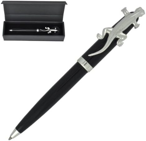 Gecko Clip Brass Ballpoint Pen, Twist-Action, 5.75", Black, comes with a Box (21403BP)