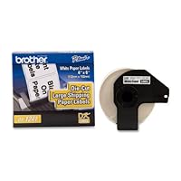 Brother 4 x 6 Inch Die Cut White Paper Labels 200 Count - Retail Packaging