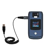 Coiled Power Hot Sync and Charge USB Data Cable w/ Tip Exchange for the Motorola RAZR V3x - Gomadic Brand