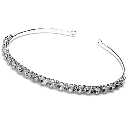 Silver Wedding Headband Bridal Rhinestone 108