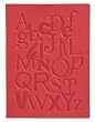 Embossed Alphabet Leather Writing Journal - Lined