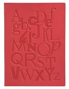 Embossed Alphabet Leather Writing Journal - Lined