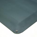 Wearwell 791.12x2x3GY 1/2″ Thick x 2′ Width x 3′ Length, Safety Beveled Edges, Gray Color, Natural Rubber Static Dissipative Anti-Fatigue Mat with Snap