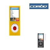 Yellow Flexible Soft Silicone Skin Case + Premium Reusable LCD Screen Protector for Apple ipod Nano Chromatic 8GB, 16GB 4G 4th Generation