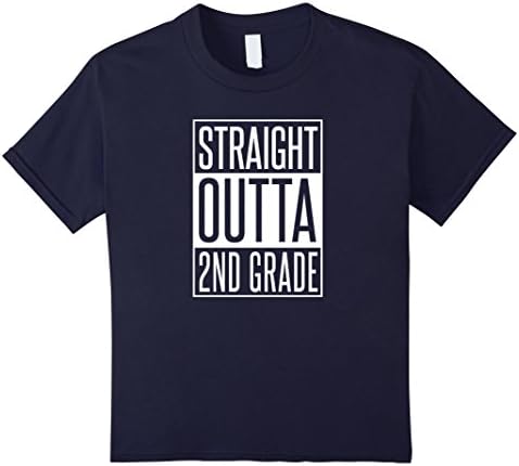 Kids Straight Outta 2nd Grade Parody T-Shirt 8 Navy