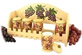 KITCHEN SPICE JAR 5PC GRAPE TUSCANY WINE DECOR