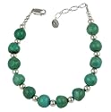 Sterling Silver & Green Turquoise Nugget Bracelet