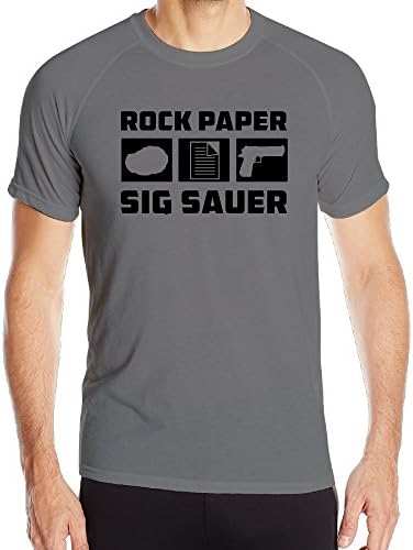 Men's Rock Paper Gun Sign Logo Sig Sauer Short-Sleeve Sport Tshirt