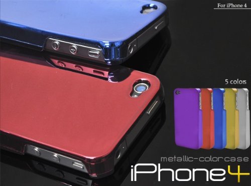iPhone4S/iPhone4用ケース[メタリックミラー] (ブルー)