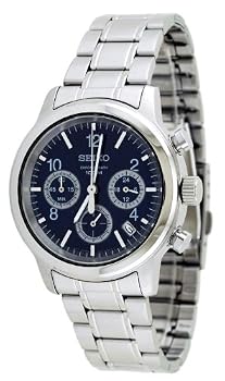 Seiko #SSB005 Men's Stainless Steel Blue Dial Chronograph Watch