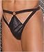 Men's Leather Thong with cut out front and O ring detail in One Size, Plus Size
