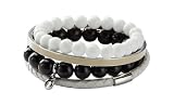 Details zu "Fossil Damen-Armreif-Set Edelstahl Holz Leder Muschel braun weiss 6,5 cm Durchm.JF86122040"