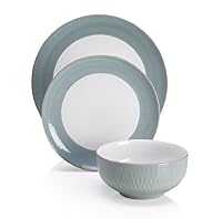 12 Piece Cross Hatch Dinner Set