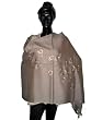 Designer Ladies Stole-chamoisee Color Wraps and Shawls Stole with Sequin Embroidery on Wool From Kashmir 80 X 30 Inches Free Shipping
