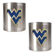 West Virginia Mountaineers NCAA 2pc Stainless Can Holder Set by Great American Products