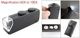 LED Illuminated 60X to 100X Magnifier Zoom Microscope
