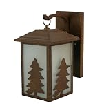 Grandrich OD-154F Outdoor One-Light Downward Wall Sconce, Bronze with Pine Tree Silhouette