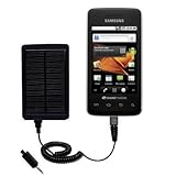 Solar Powered Rechargeable External Battery Pocket Charger for the Samsung Galaxy Prevail - uses Gomadic TipExchange Technology
