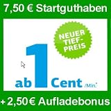 blauworld Prepaid SIM Karte mit 10 Euro Guthaben (7,50 Startguthaben + 2,50 Euro Bonusguthaben nach der ersten Aufladung) callya international blau world blau.de