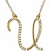 14k Yellow Gold Elegant U Initial Diamond Necklace