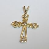 14K Diamond Cross Pendant
