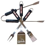 Motorhead Products MH5126 MLB 4-Piece BBQ Grilling Utensil Set, Cardinals