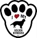 golden retriever - I Love My Golden Retriever Pawprint Window Decal