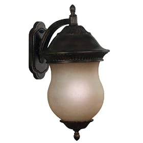 Kenroy Home 80542GBRZ Repartee One-Light Large Wall Lantern with 9-Inch French Scavo Glass Shade