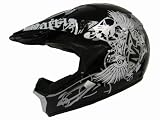 Royal Black Sun Visor Motocross ATV UTV Dirt Bike Racking Helmet (Large)