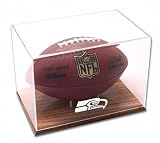 Seattle Seahawks Oak Base Football Display Case
