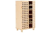 Solid Pine Shoe Cabinet. (for 18 pairs)