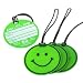 Small Smiley Face Luggage Tags - Green