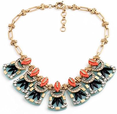 Uwant JewelryFresh Mint Green Retro Pattern Link Necklace - UR01464