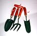 English Garden Tools - 4 Piece Set: Trowel, Dibble, Transplanter and Fork