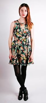 DELYTH BLACK FLORAL DRESS