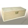 PLAIN WOOD - WOODEN BOX TEA BAG CHEST 3 COMPARTMENT - DECOUPAGE