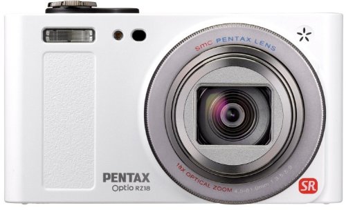 Pentax Optio RZ18 Digitalkamera (16 Megapixel, 18-fach opt. Zoom, 7,6 cm (3 Zoll) Display, bildstabilisiert) wei&szlig;
