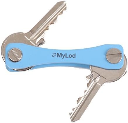 Compact Key Holder by Mylod Best Smart Holder Extended Keychain Organizer Made of Lightweight Aluminum Alloy Holds 2-8 Keys Premium Quality (Light Blue)