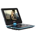 Koolertron Lettore DVD portatile 9 pollici con TV USB Card Reader Radio Giochi orientabile LCD blu, segnale analogico