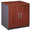 Bush Products - Bush - Series C 2 Door Cabinet, 29-1/2 x 23-3/8 x 29-7/8, Hansen Cherry/Graphite Gray - Sold As 1 Each - Levelers adjust for stability on uneven floors. - Adjustable shelf provides storage versatility. - Edge banding around top surface resists bumps and collisions. - Rear wire access is ideal for printer or peripheral storage. - Finish on top surface is scratch- and stain-resistant.