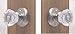 Two Crystal Antique Replica Surface Mount Single Dummy/French Door Knob Sets for one side of two doors or Both Sides of one door. Also for decor projects (Brushed Nickel)