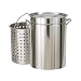 Bayou Classic 1160 62-Quart All Purpose Stainless Steel Stockpot with Steam and Boil Basket