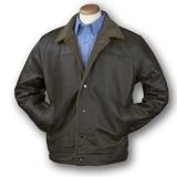 Faux Shearling Driving Jacket - Brown Leather
