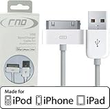 RND Power Solutions Apple Licensed/Approved High Quality Sync and Charge Cable for iPad / iPhone / iPod (White - 3.2 Feet/...